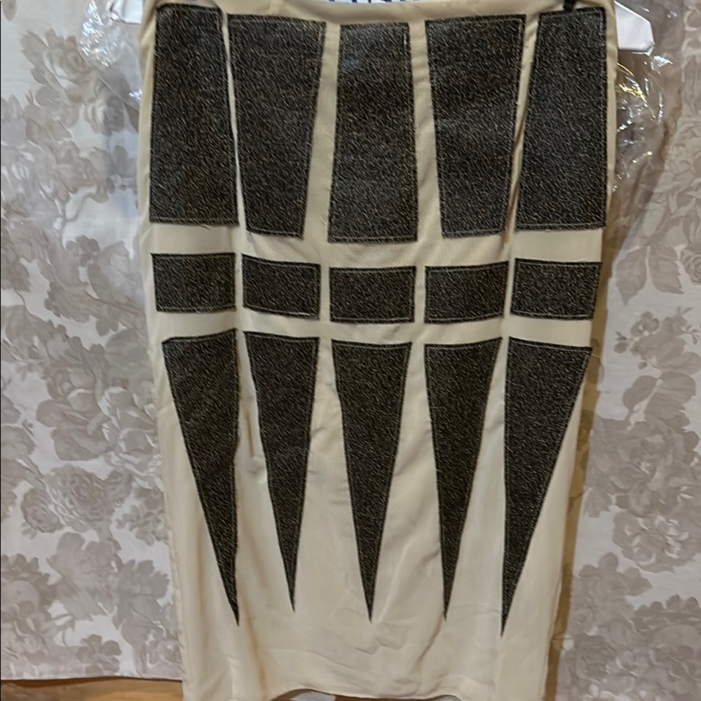 Saks Fifth Avenue Black and White Pencil Skirt Knee-Length Cocktail